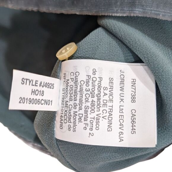 J. CREW Velvet Tank Top in Gentle Sea Women's Size 00 Style J4925 NWT - Picture 12 of 12